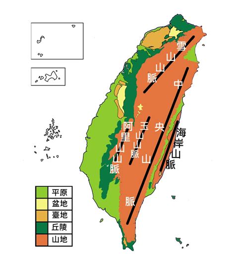 山脈分布圖|臺灣地形